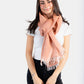 Handwoven Linen Scarf - Coral