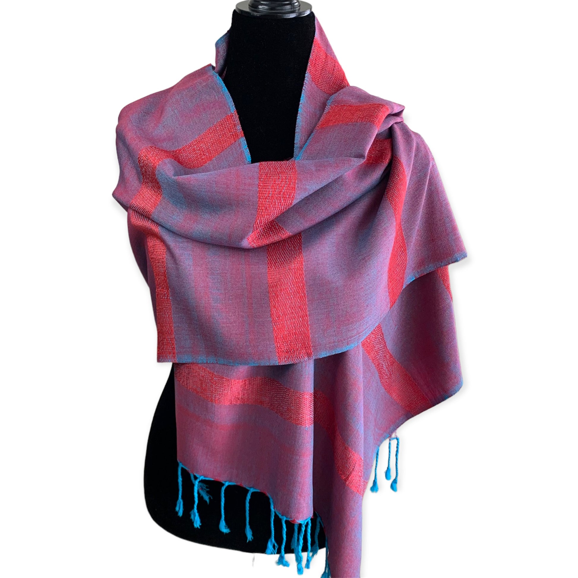 Helyat Handwoven Scarf - Pink & Turquoise