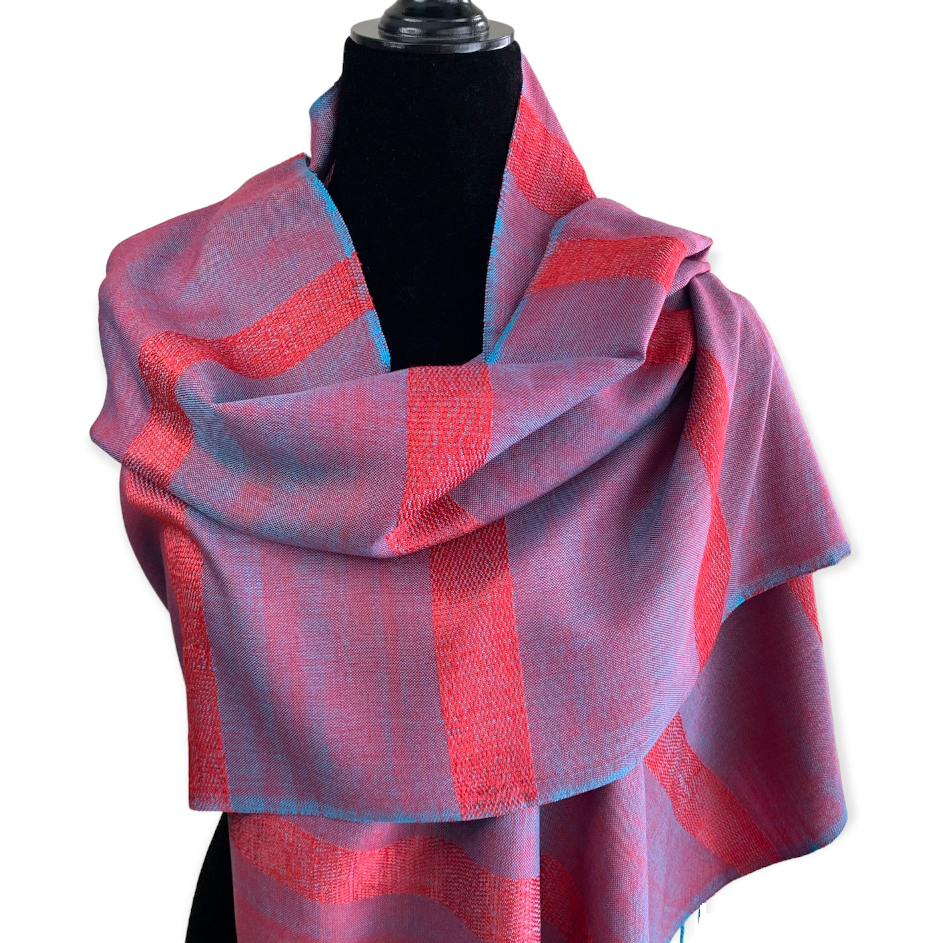 Helyat Handwoven Scarf - Pink & Turquoise