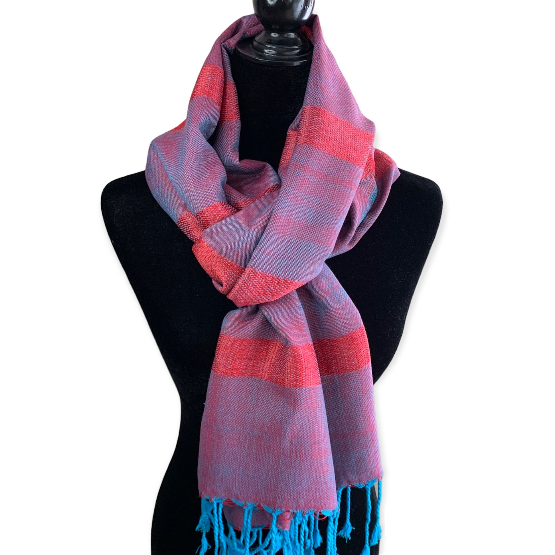 Helyat Handwoven Scarf - Pink & Turquoise
