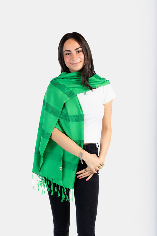 Helyat Handwoven Bamboo Viscose Scarf - Grass Green