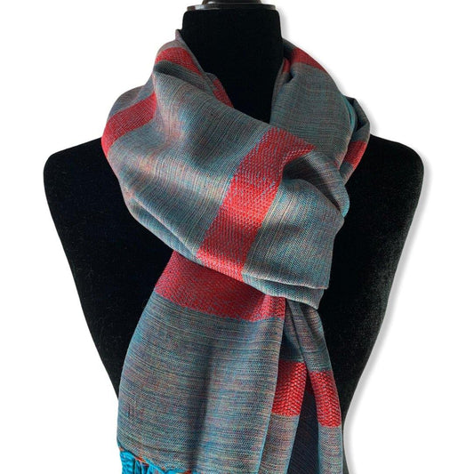 Helyat Handwoven Scarf - Turquoise & Pink