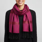 Fair Trade Striped Helyat Handwoven Scarf Fuchsia & Black, Ethically Handmade, Sustainable Fashion