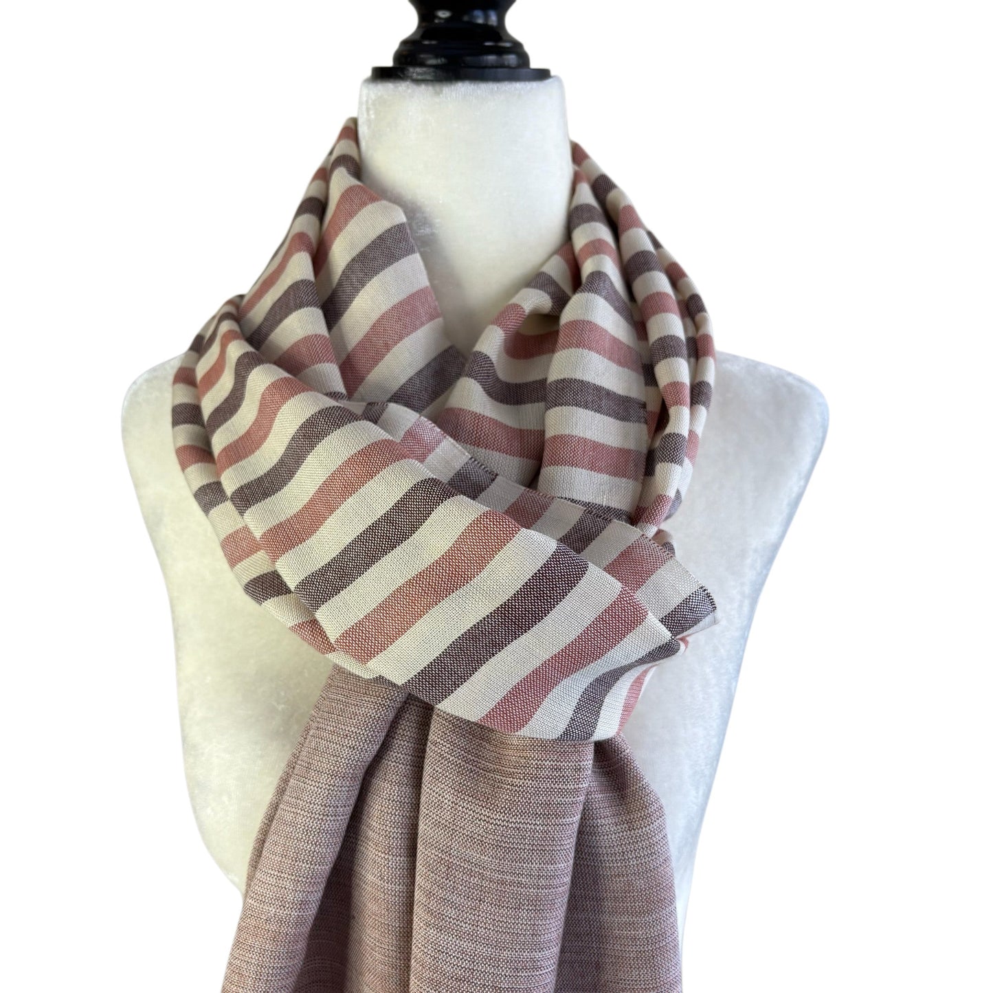 Handwoven Horizontal Stripes Scarf - Sand Dunes