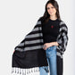 Horizontally Striped Handwoven Scarf - Black & Gray