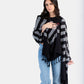 Horizontally Striped Handwoven Scarf - Black & Gray