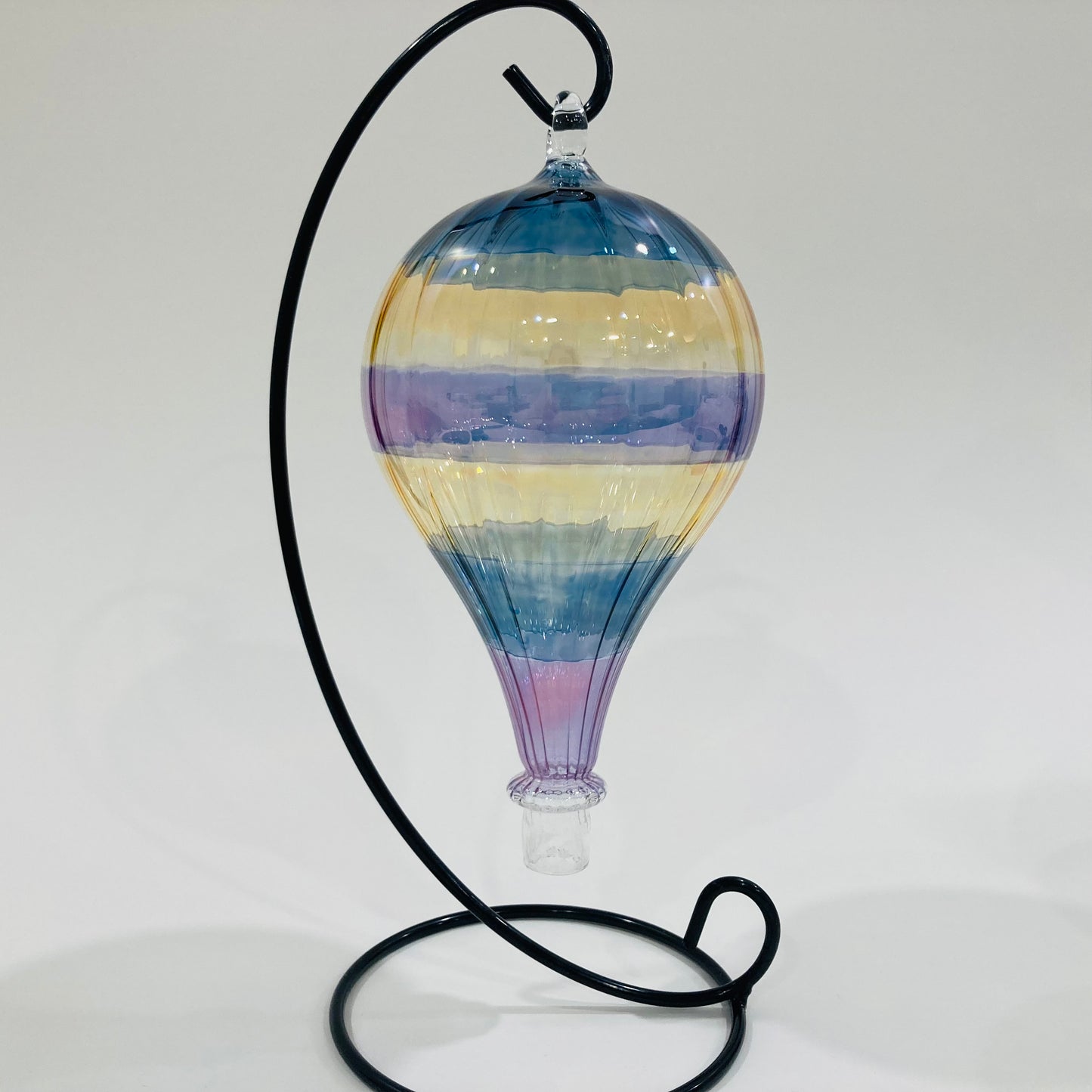 Blown Glass Ornament - Hot Air Balloon Shades of Purple