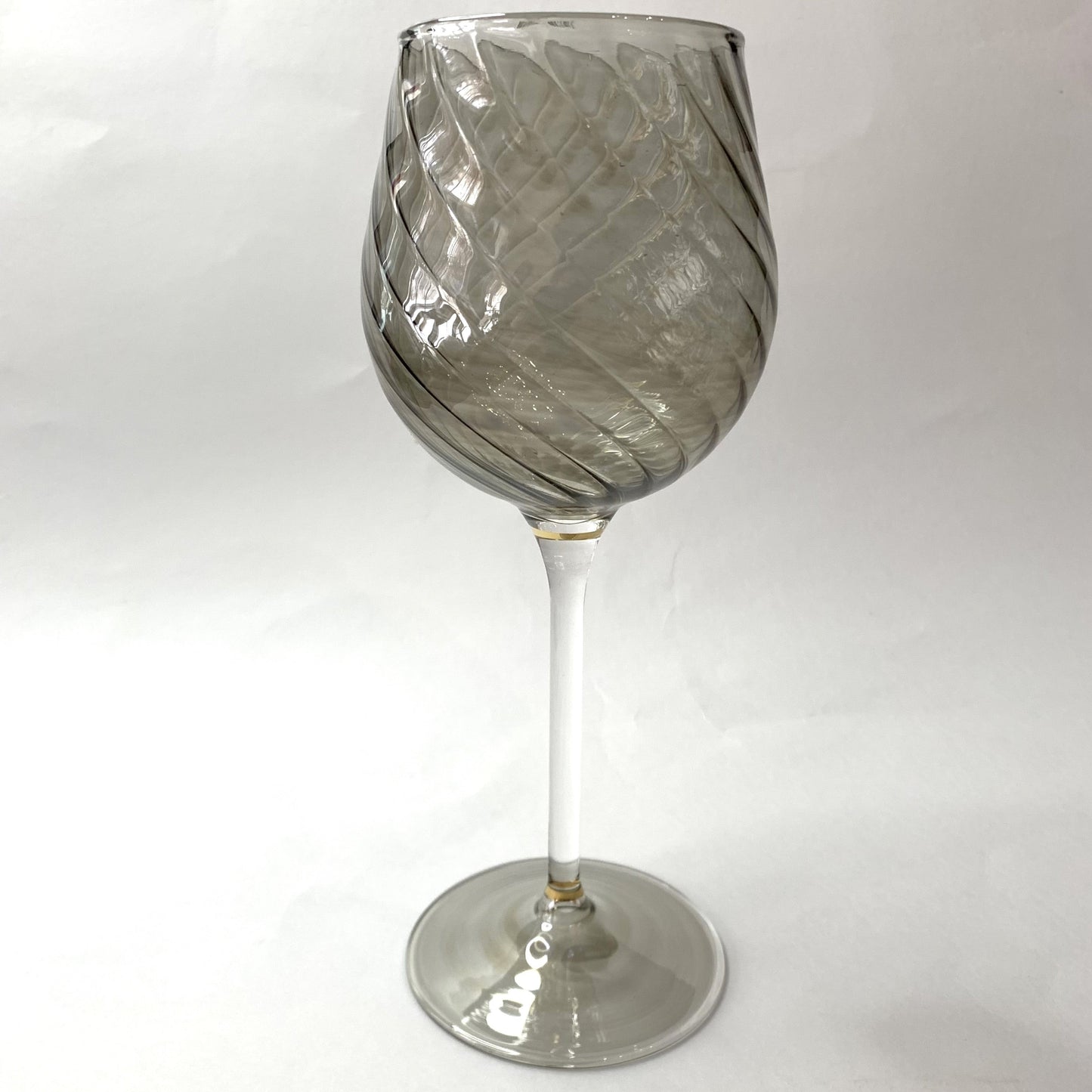 Blown Glass Long Stem Wine Glass - Iridescent