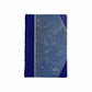 Handcrafted journal notebook with blue leather and marbled paper cover, fair trade