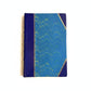 Handcrafted journal notebook with blue leather and marbled paper cover, fair trade