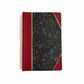 Handmade journal notebook with red leather binding and marbled paper cover, fair trade
