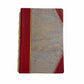 Handmade journal notebook with red leather binding and marbled paper cover, fair trade