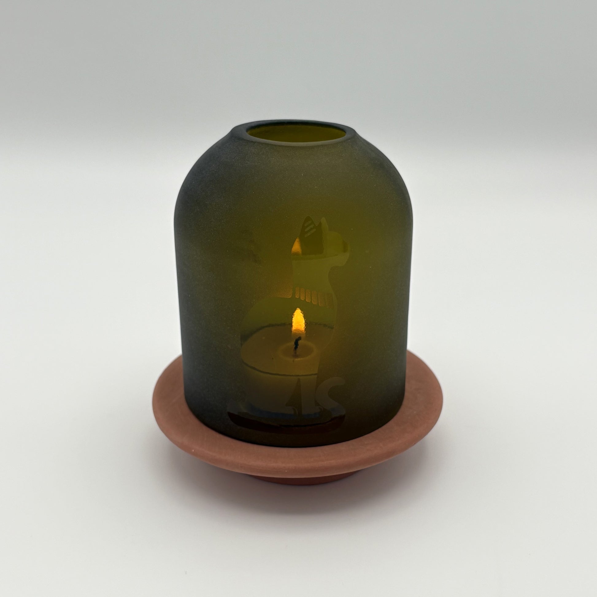 Upcycled Glass Lantern - Bastet