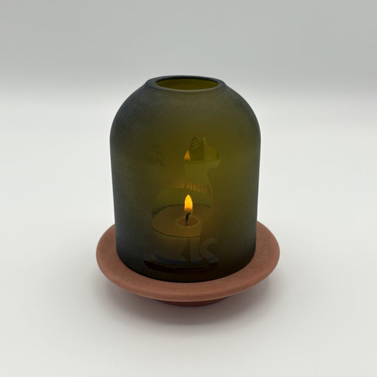Upcycled Glass Lantern - Bastet