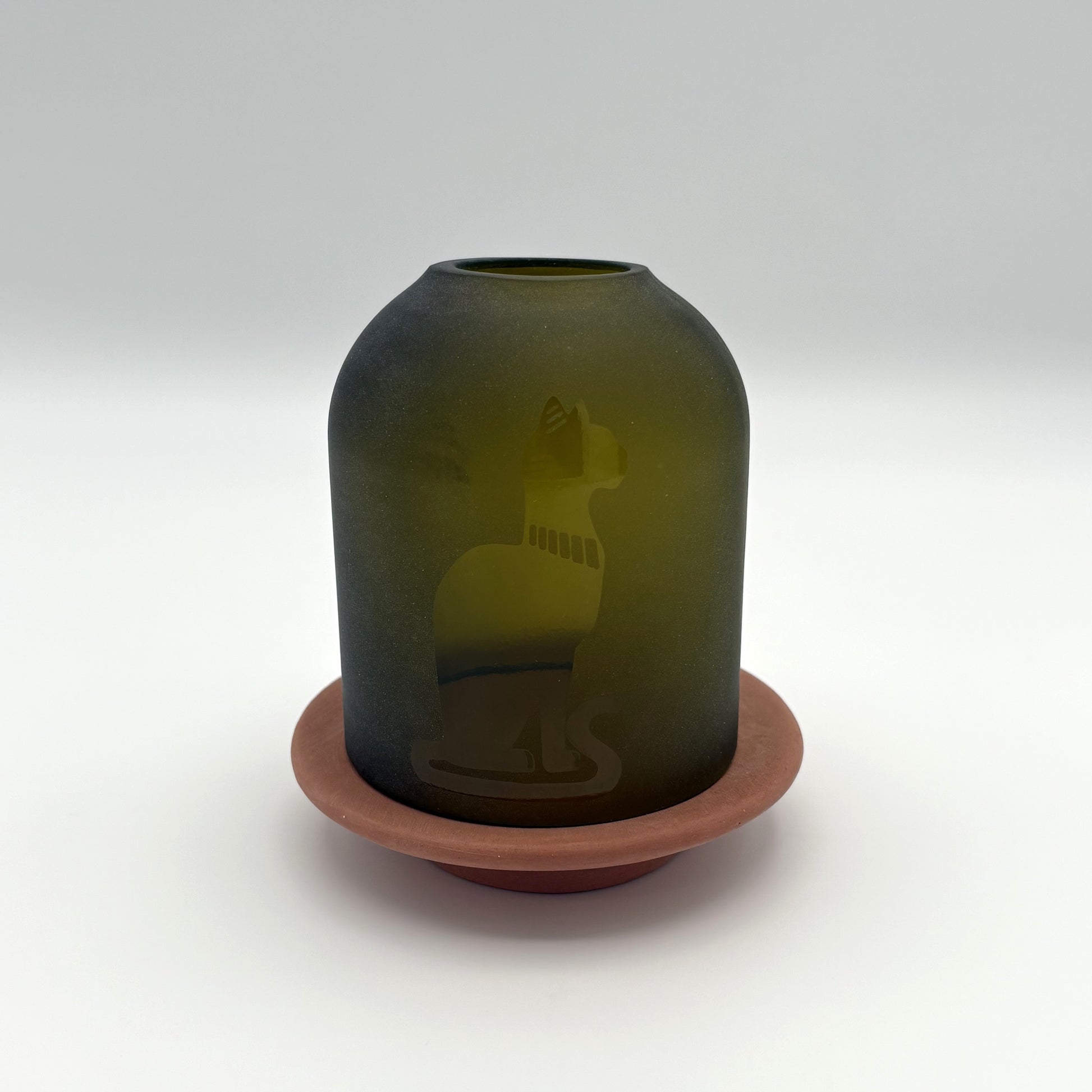 Upcycled Glass Lantern - Bastet