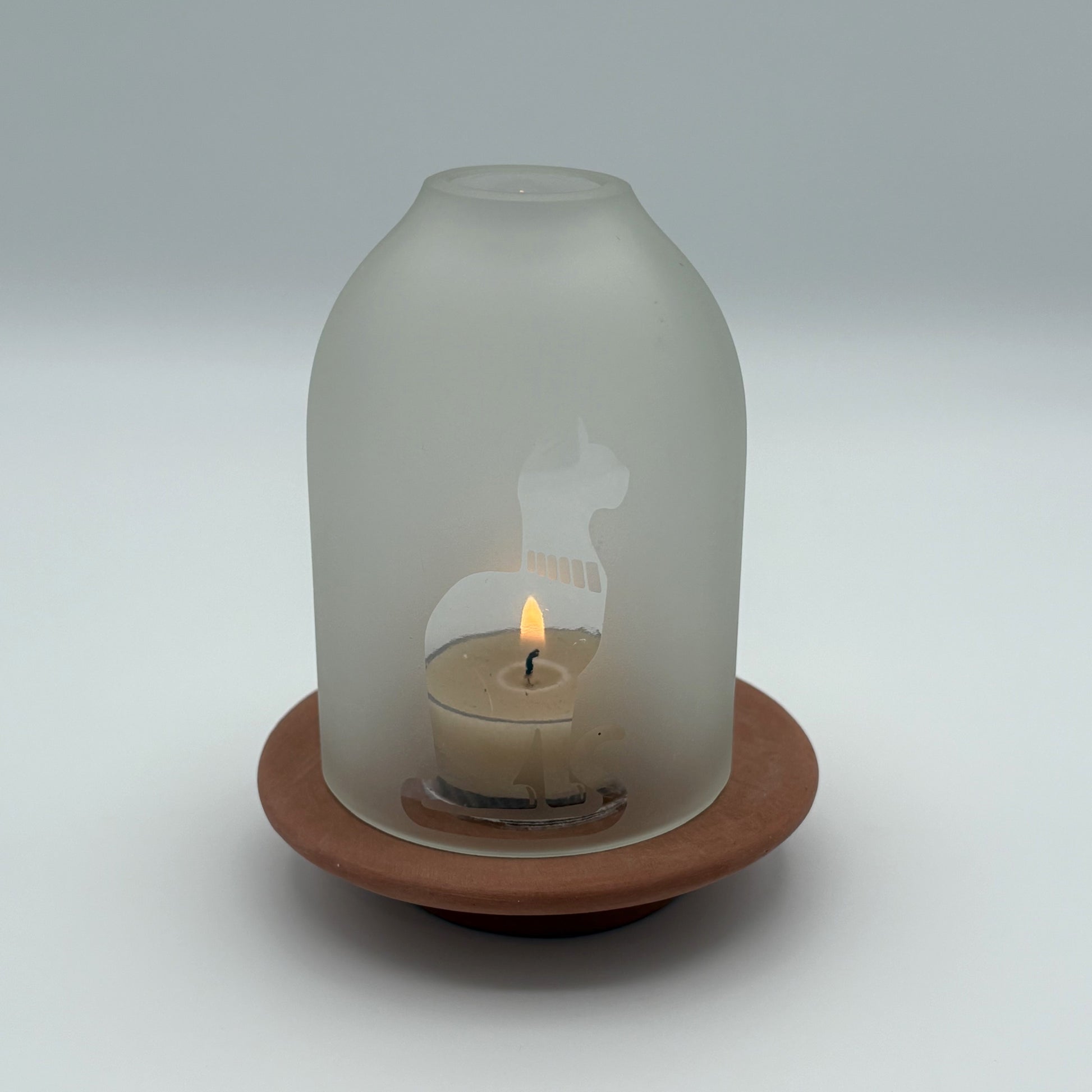 Upcycled Glass Lantern - Bastet