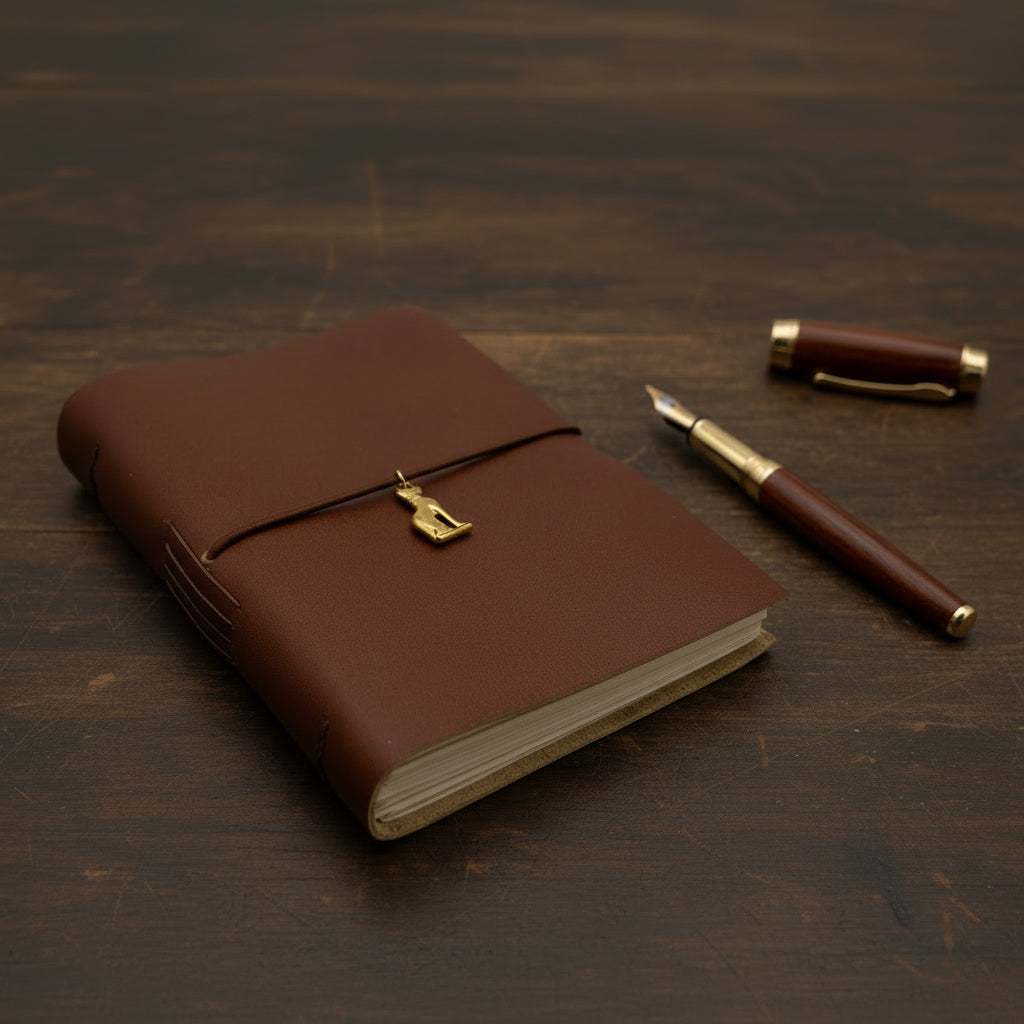 Handcrafted Soft Cover Leather Journal Havane 