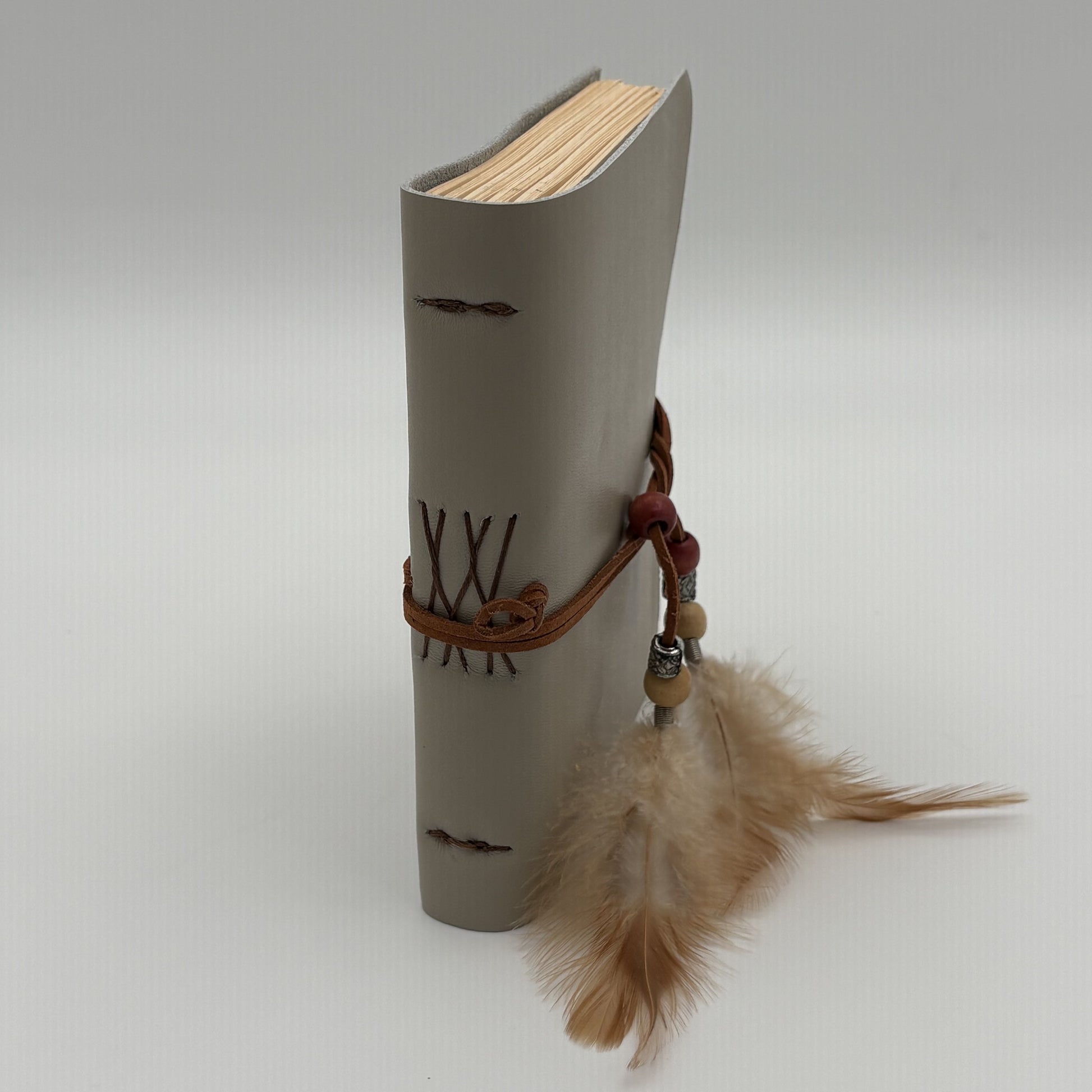 Handcrafted Soft Cover Leather Journal Gray - Cruelty-Free