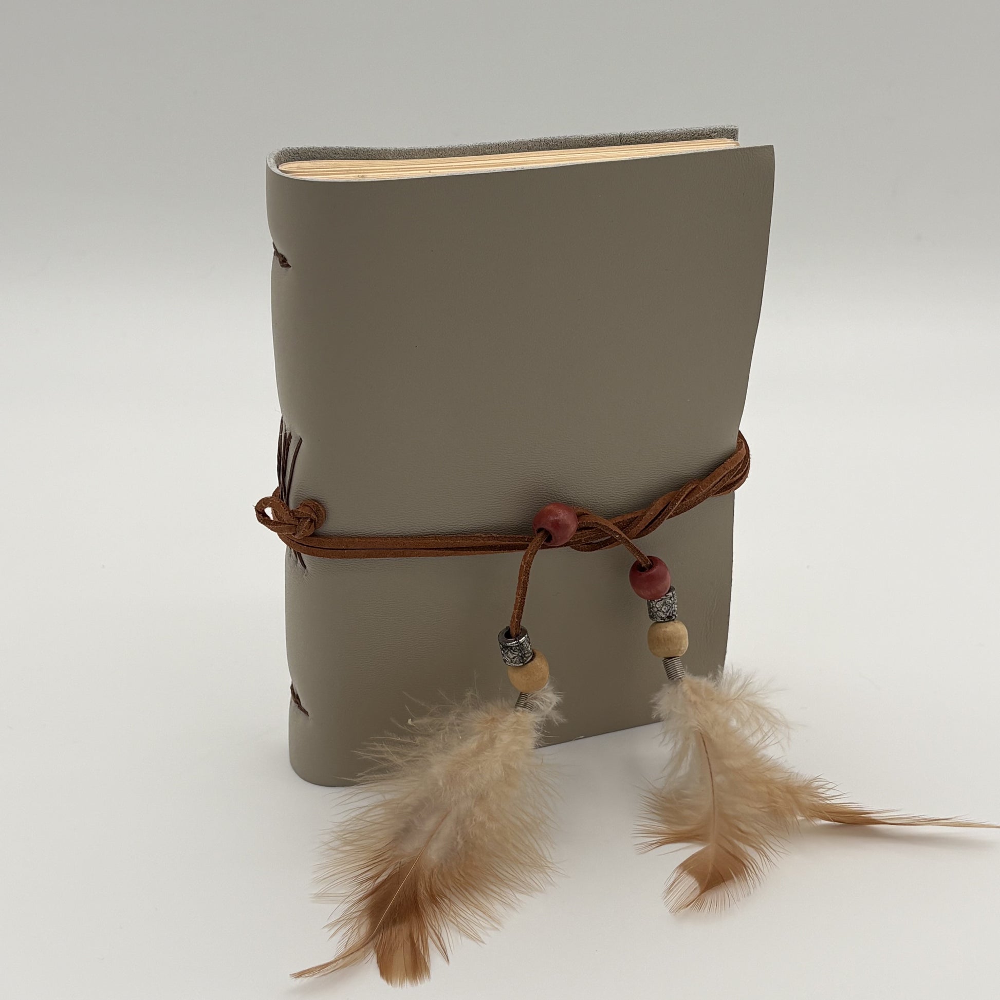 Handcrafted Soft Cover Leather Journal Gray - Cruelty-Free
