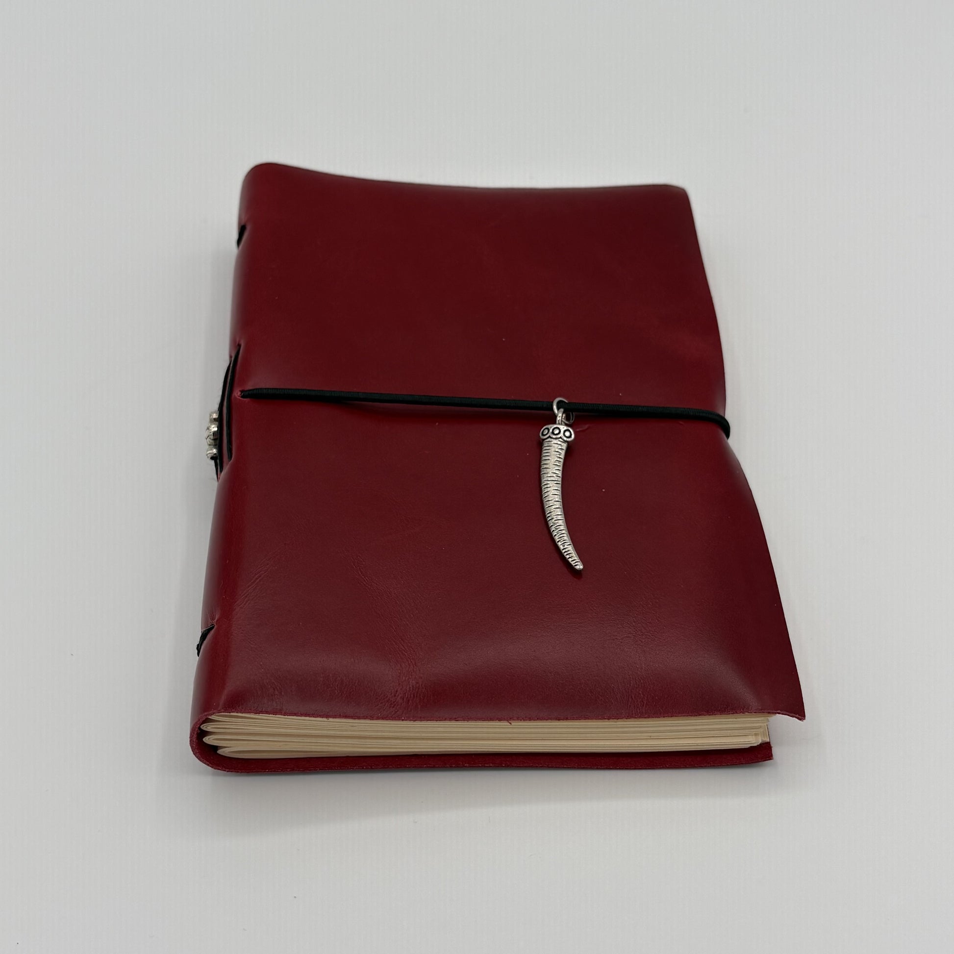 Handcrafted Soft Cover Leather Journal Red - Cruelty-Free