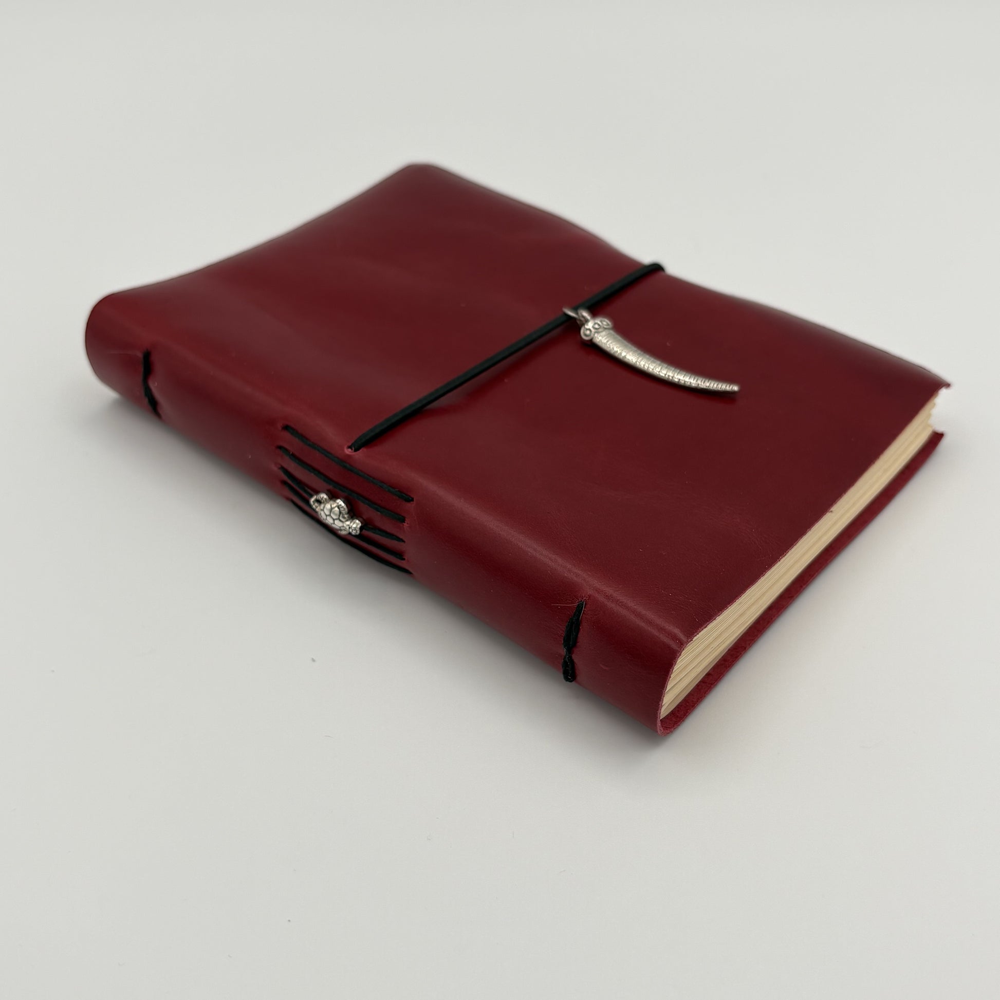 Handcrafted Soft Cover Leather Journal Red - Cruelty-Free