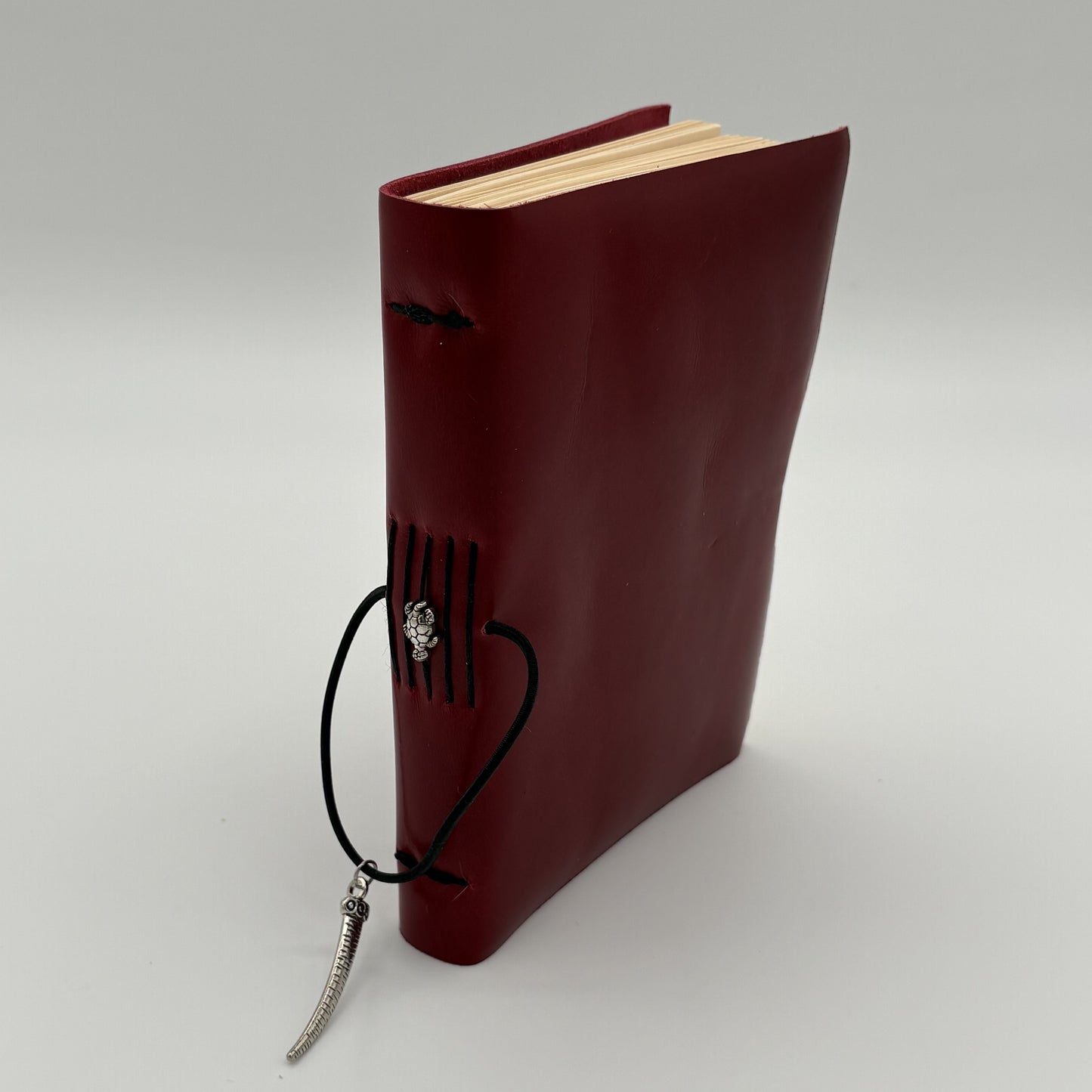 Handcrafted Soft Cover Leather Journal Red - Cruelty-Free