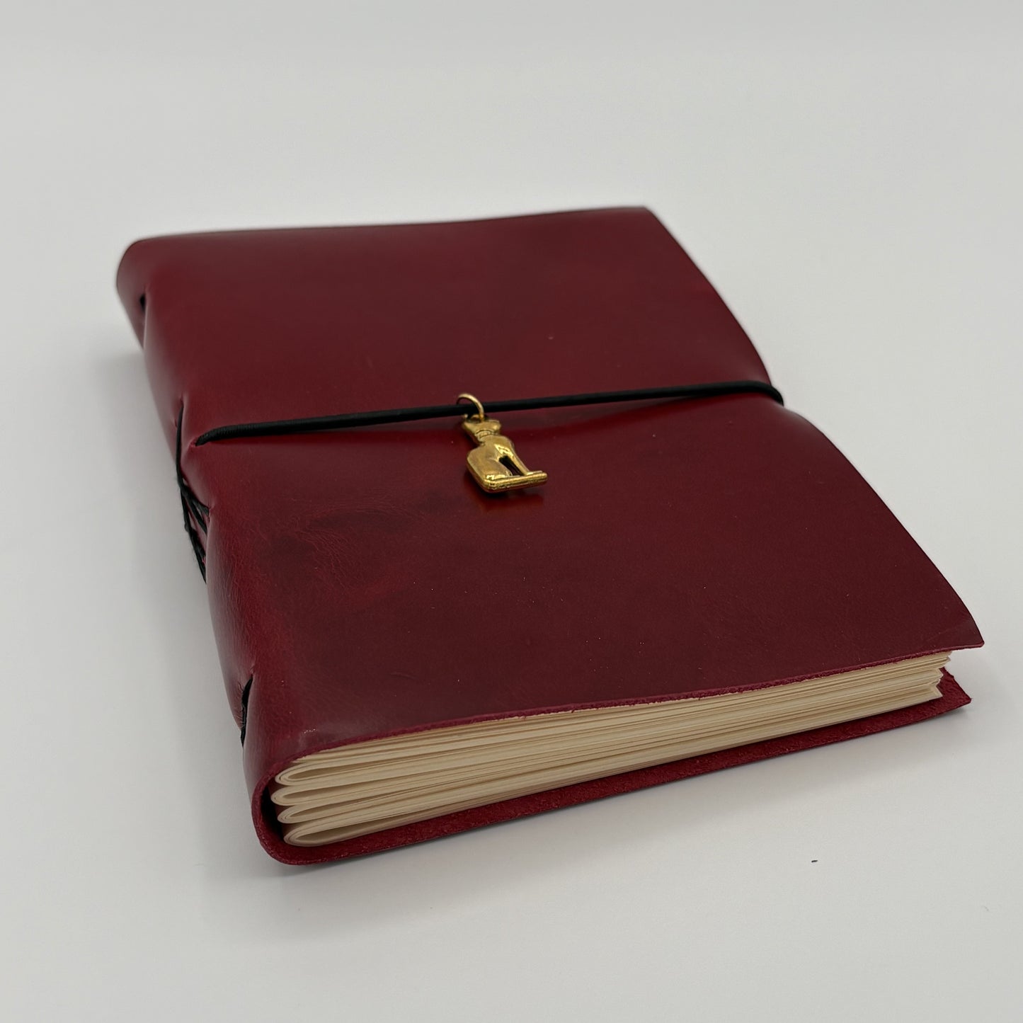Handcrafted Soft Cover Leather Journal Red - Cruelty-Free
