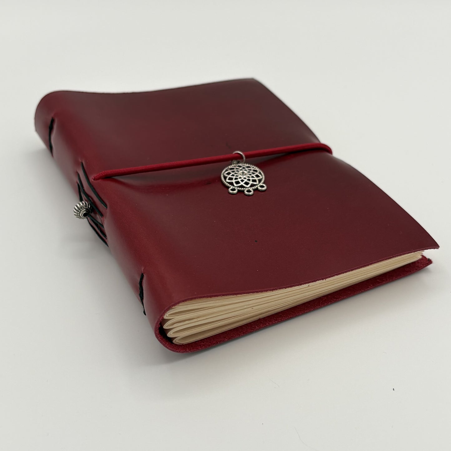 Handcrafted Soft Cover Leather Journal Red - Cruelty-Free
