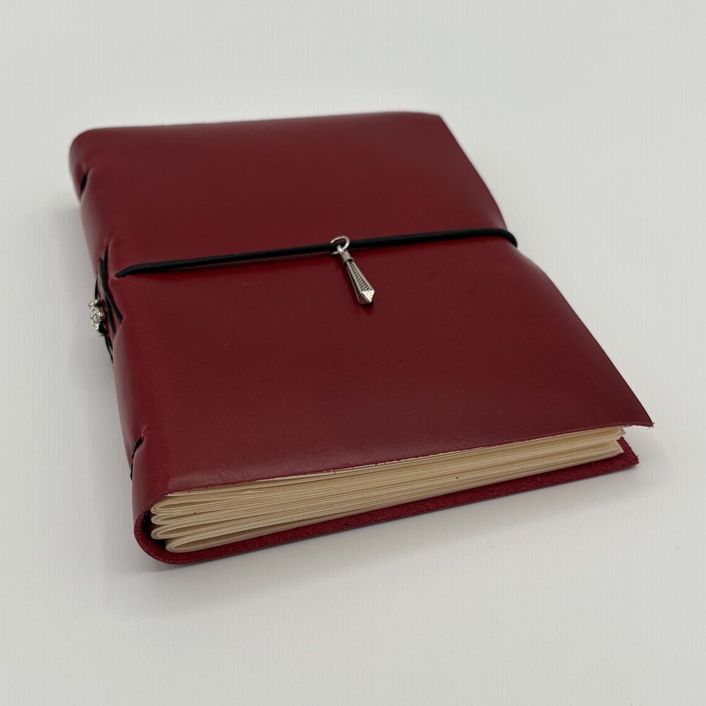 Handcrafted Soft Cover Leather Journal Red - Cruelty-Free