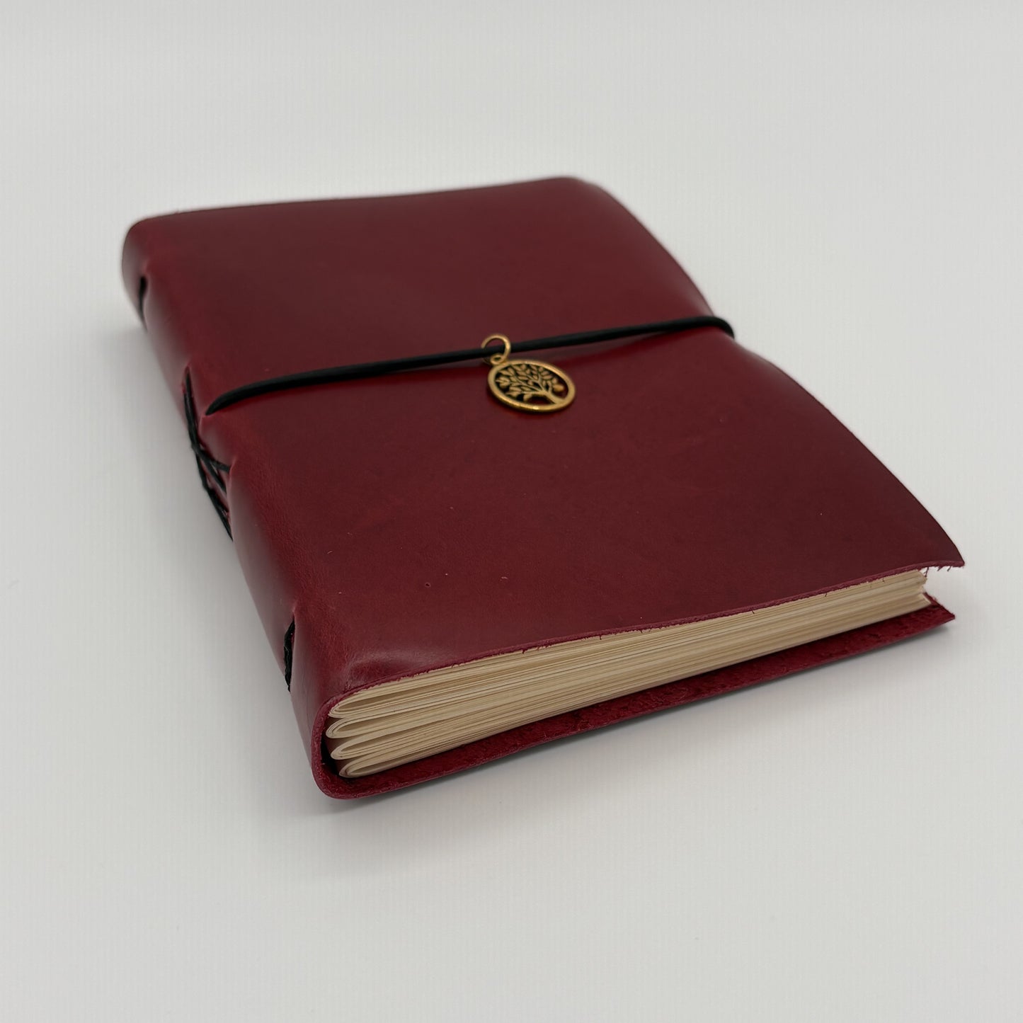 Handcrafted Soft Cover Leather Journal Red - Cruelty-Free
