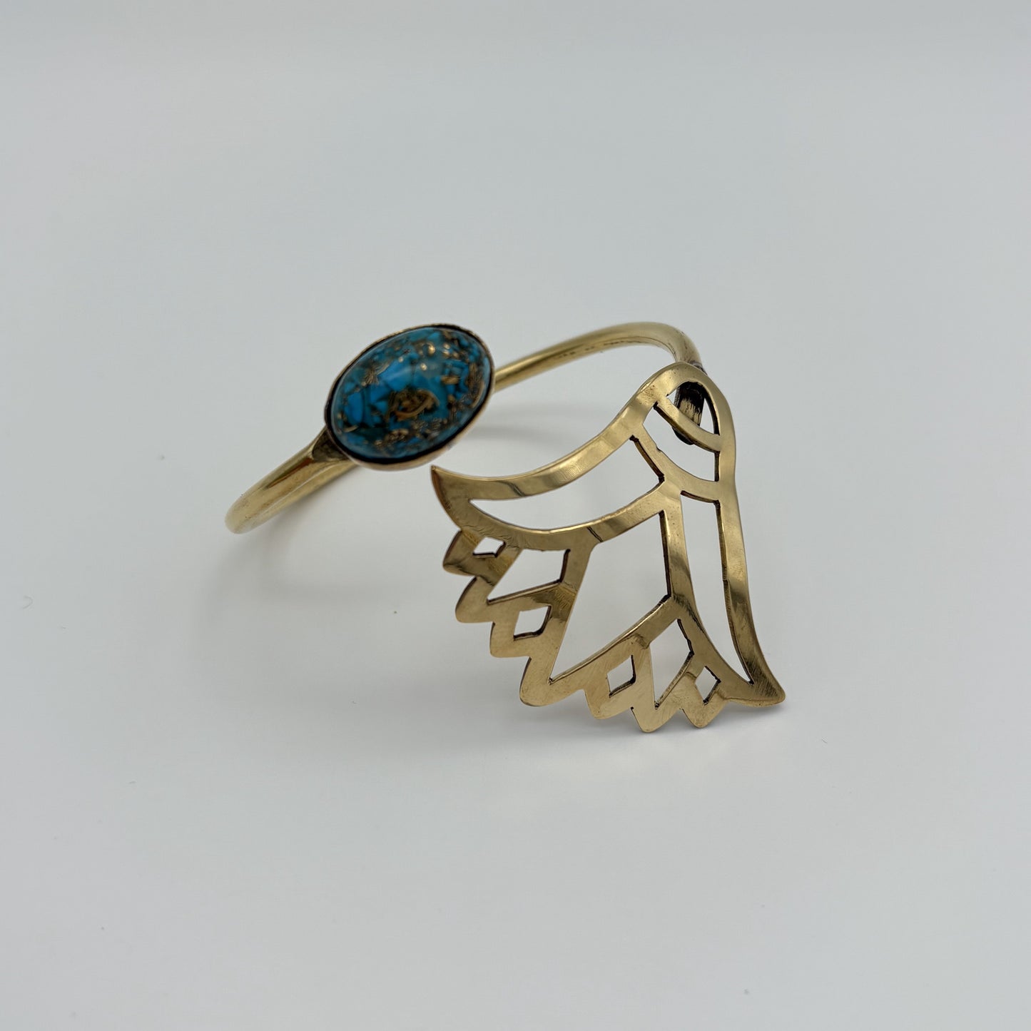 Handmade Brass Necklace, Bracelet & Ring Set - Lotus