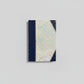 Handbound notebook journal with marbled cover and dark blue leather spine and corners, fair trade