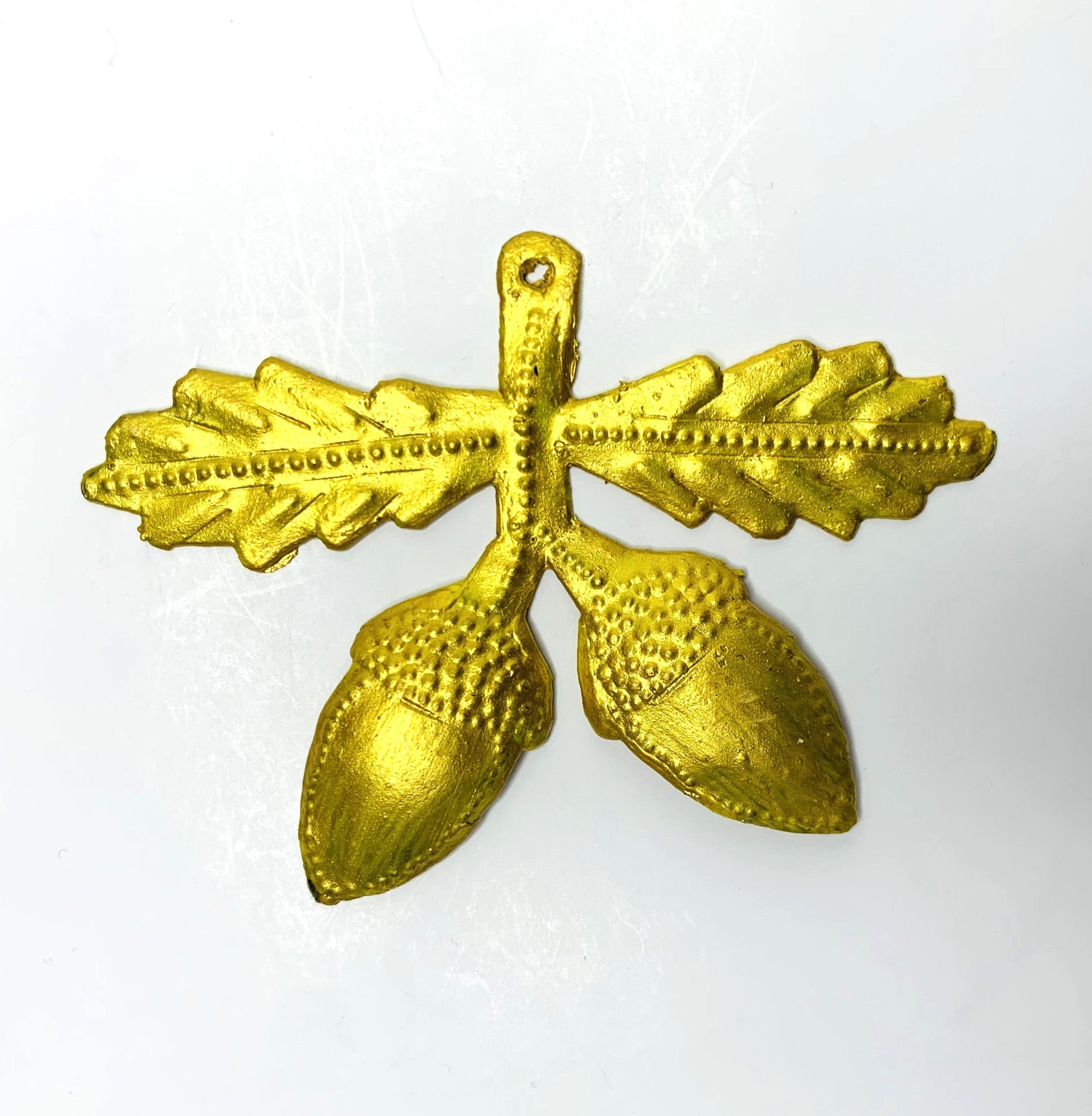 Metal Acorn Branch Ornament