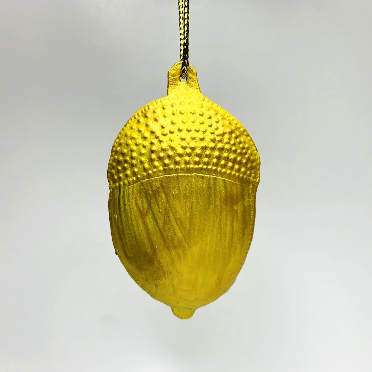 Eco-friendly Upcycled Metal Acorn Ornament, Etically handmade