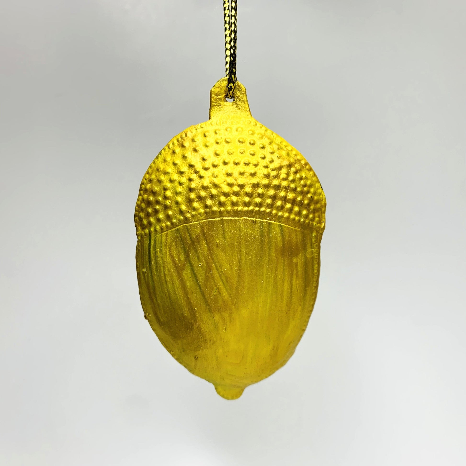 Eco-friendly Upcycled Metal Acorn Ornament, Etically handmade