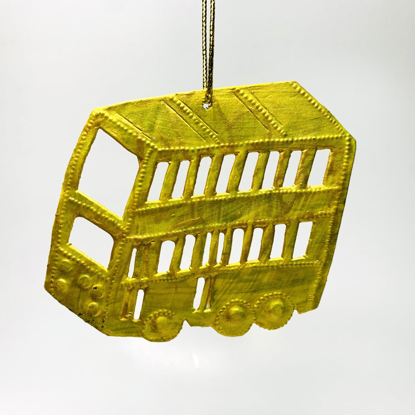 Metal Bus Ornament - Gold