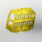 Metal Bus Ornament - Gold