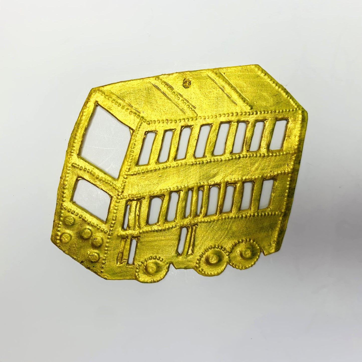 Metal Bus Ornament - Gold