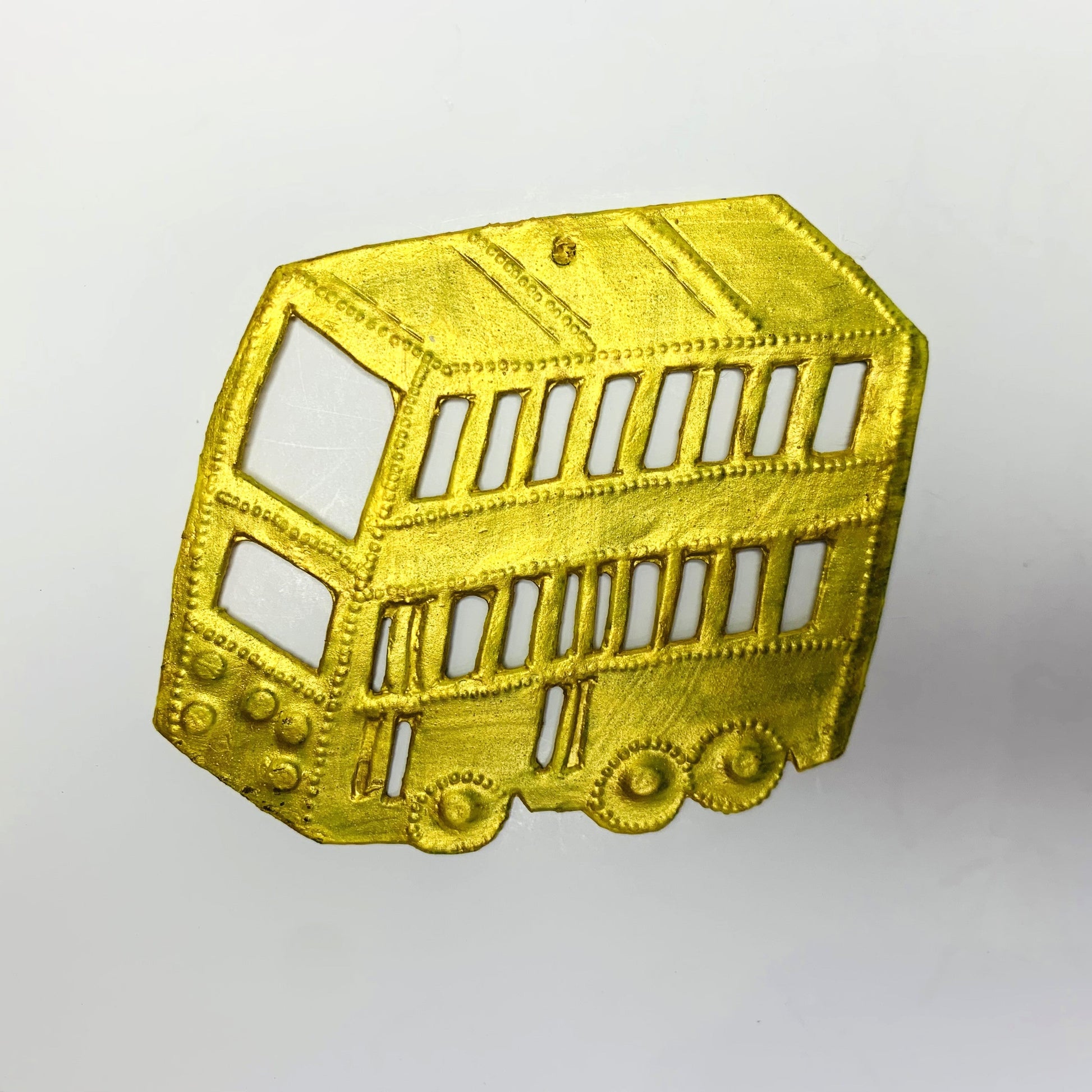 Metal Bus Ornament - Gold