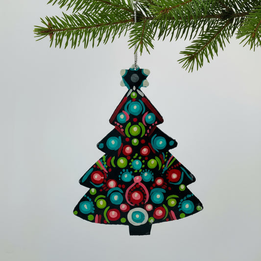Eco-friendly Upcycled Metal Christmas Tree Ornament, Ethically Handmade