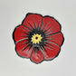 Upcycled Metal Ornament and Magnet - Red Poppy Flower