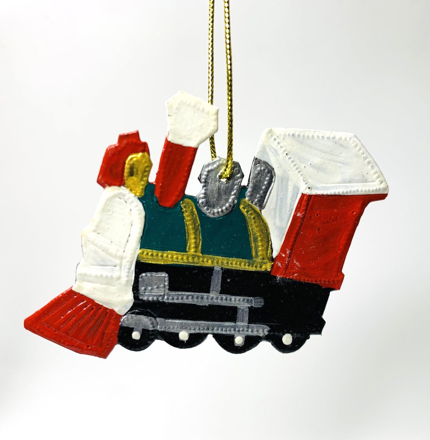 Metal Train Ornament - Painted
