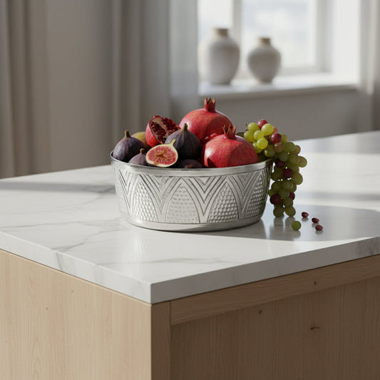 Metal Serving Bowl with Arches