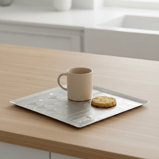 Metal Serving Tray - Square Art Deco