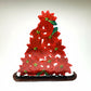 Metal Tabletop Poinsettia Tree Handcrafted of Recycled Oil Barrels by Artisans in Haiti