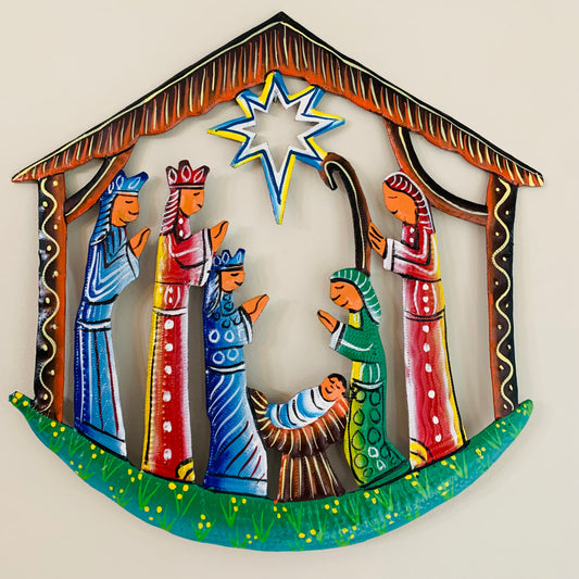 Metal Wall Décor Nativity - Painted