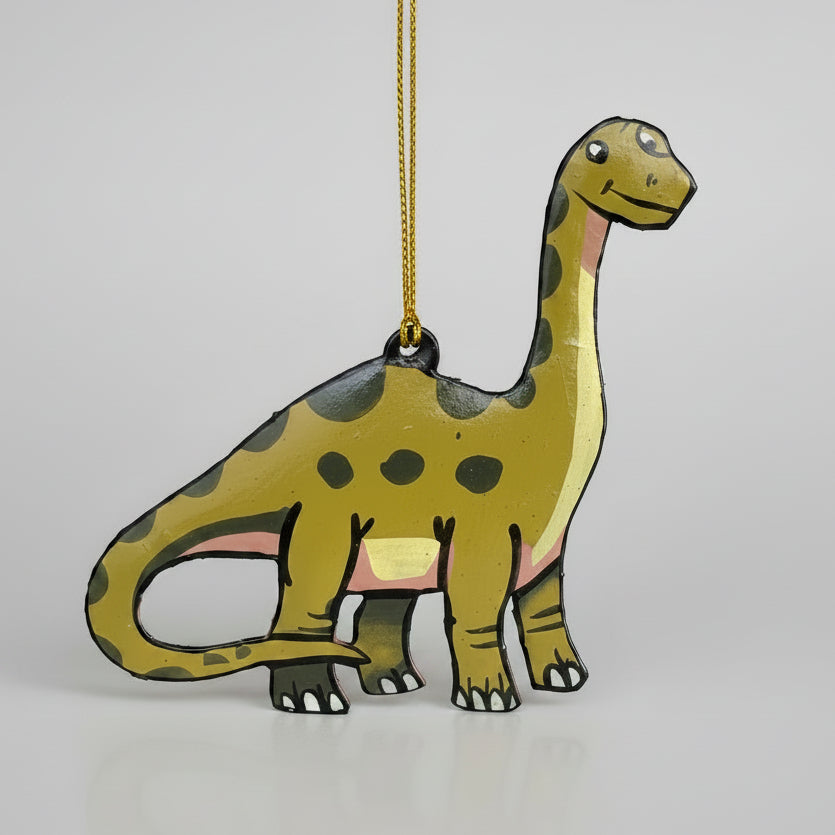 Upcycled Metal Ornament - Brontosaurus