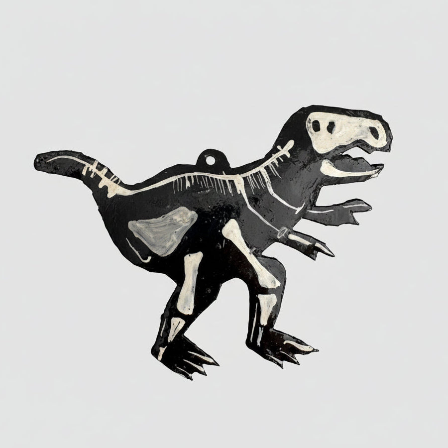 Upcycled Metal Ornament - Dinosaur Skeleton