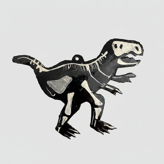 Upcycled Metal Ornament - Dinosaur Skeleton