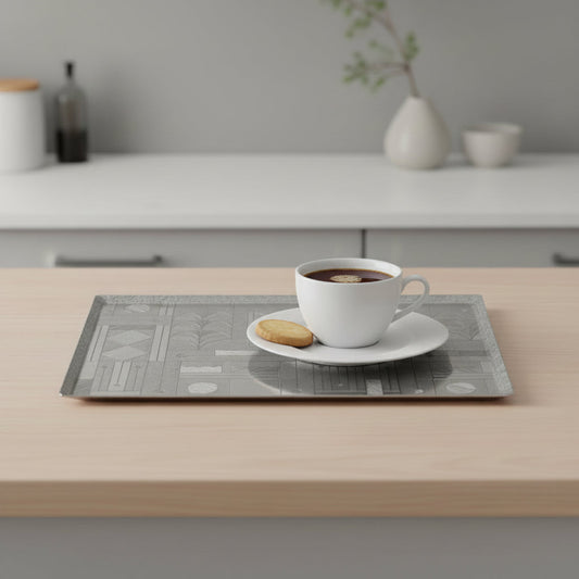 Metal Serving Tray - Rectangular Art Deco